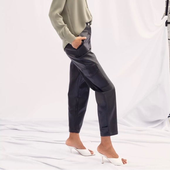 Aritzia Wilfred Vegan Leather Cargo Pant, High Waisted - Picture 3 of 15